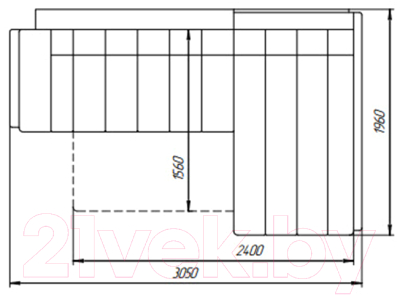 Диван угловой Lama мебель Эдисон правый