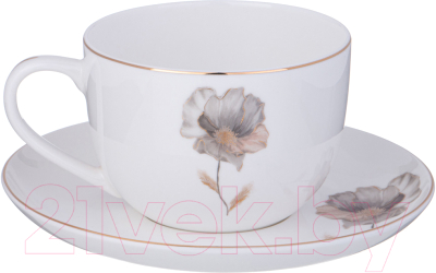 Чашка с блюдцем Lefard Inspiration Золотой цветок / 422-126 - фото