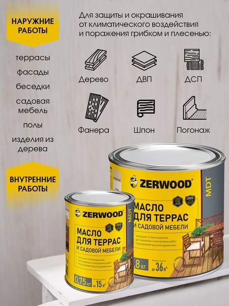Масло для древесины Zerwood MDT