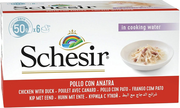 Влажный корм для кошек Schesir с курицей и уткой - фото