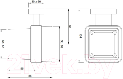 Стакан для зубной щетки и пасты Artize Quadra QUA-BLM-61741