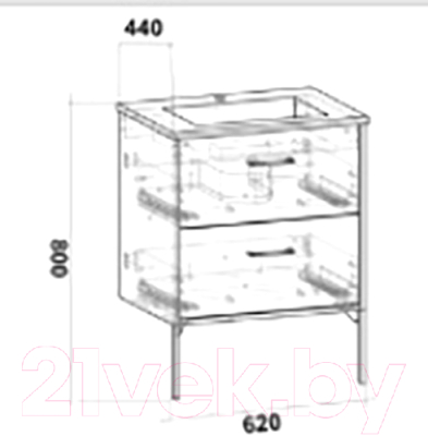 Тумба под умывальник Grossman Неро 65 / 106504 (альпийский дуб)