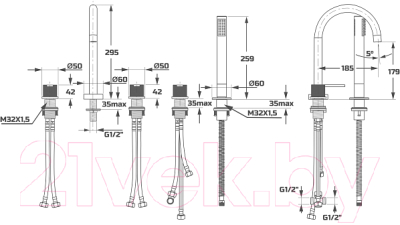 Смеситель Maxonor Pure Life PL1287-16