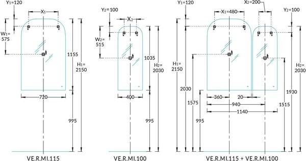 Зеркало Kerama Marazzi Vetrata R / VE.R.mi.115/WHT