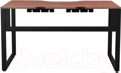 Письменный стол Millwood Каир 1 с вырезом 130x85x75 (дуб табачный Craft/металл черный) - фото