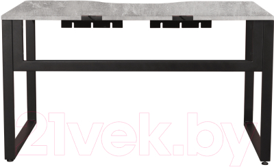 Письменный стол Millwood Каир 1 с вырезом 130x85x75 (бетон/металл черный) - фото