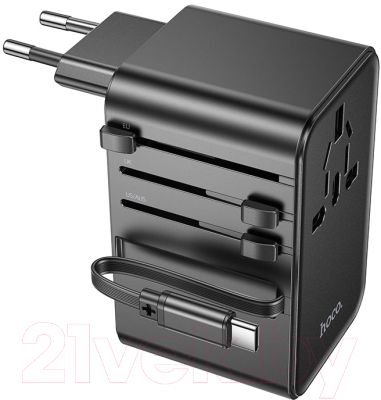 Зарядное устройство сетевое Hoco AC18 + кабель 1C2A - фото