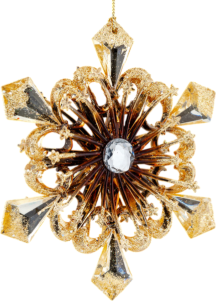 Елочная игрушка Erich Krause Decor. Снежинка янтарная / 47445 - фото