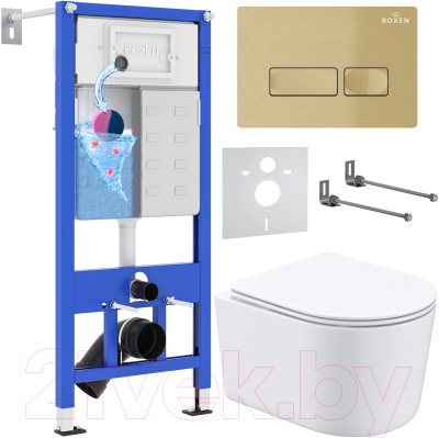 Унитаз подвесной с инсталляцией Roxen StounFix Dual Fresh 968084 - фото