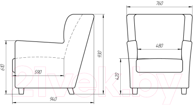 Кресло мягкое Lama мебель Фиона