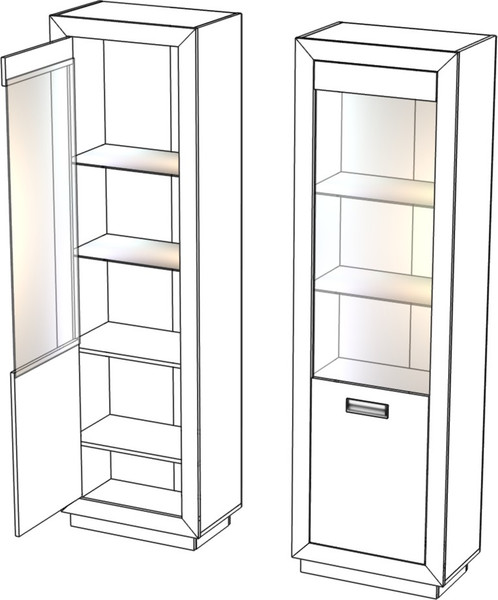 Шкаф с витриной Мебель-КМК Л Эстель 0738.22-02