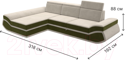 Диван угловой Лига Диванов Лига-032 левый / 121649L