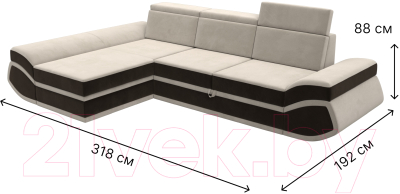 Диван угловой Лига Диванов Лига-032 левый / 121650L
