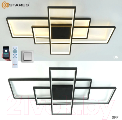 Люстра Estares Sven 120W 3S-APP-900x500x80-BLACK/WHITE-220-IP20