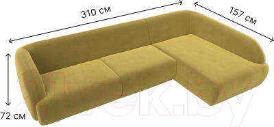 Диван угловой Лига Диванов Лига-041 правый / 122184