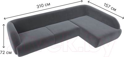 Диван угловой Лига Диванов Лига-041 правый / 122190