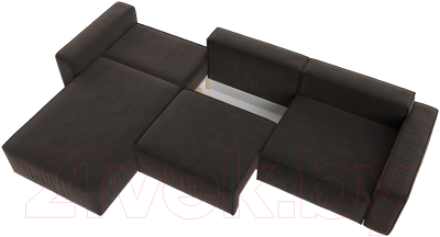 Диван угловой Лига Диванов Прага Классик лонг левый / 121064L