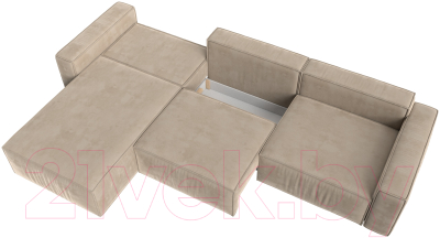 Диван угловой Лига Диванов Прага Классик лонг левый / 121060L