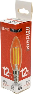 Лампа INhome LED-Свеча-Deco 12Вт 230В Е14 4000К 1350Лм / 4690612053677