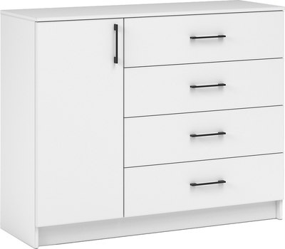 Тумба Империал Чикаго Вайт 1 дверь 4 ящика - фото