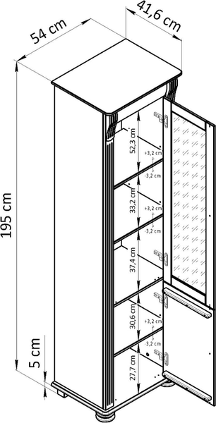 Шкаф-пенал с витриной Dipriz Susanna Д.30023.1