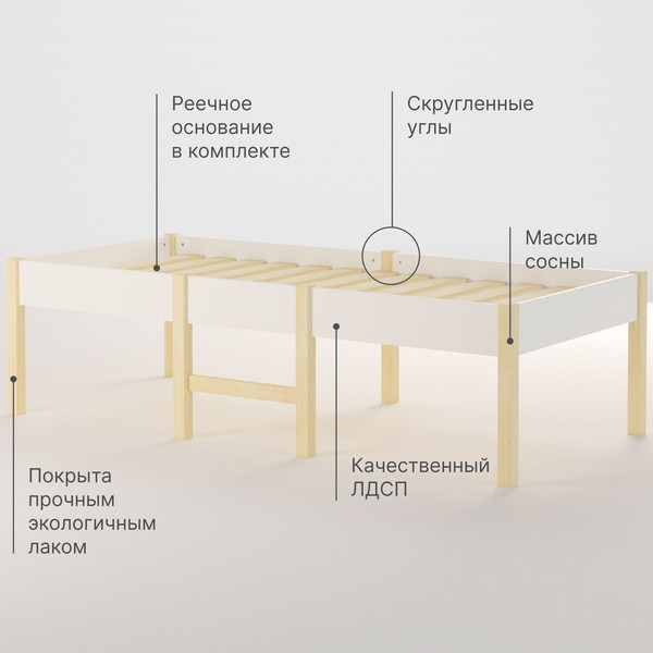 Кровать-тахта детская Dipriz Ами 80x160 / Д.7554.1