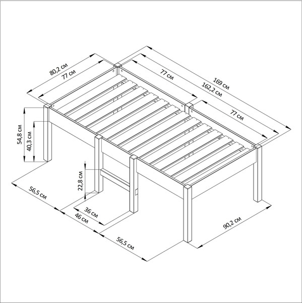 Кровать-тахта детская Dipriz Ами 80x160 / Д.7554.1