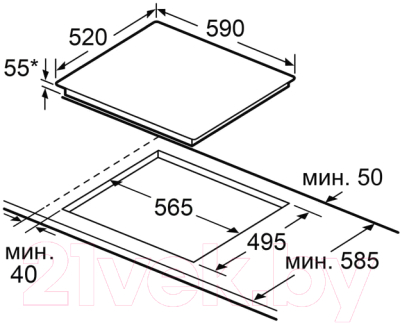 Индукционная варочная панель Maunfeld CVI594SF2MBL Lux Inverter
