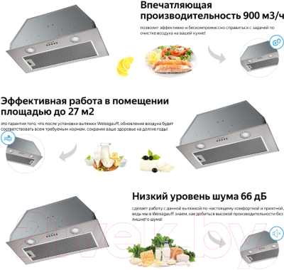 Вытяжка скрытая Weissgauff Dubhe 60 PB IX