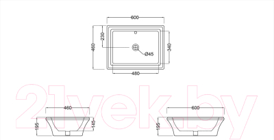 Умывальник Jaquar QPS-WHT-7901PM