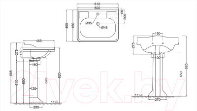 Умывальник Jaquar QPS-WHT-7803PM