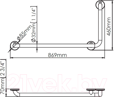 Поручень Jaquar WAC-WHT-BAD090