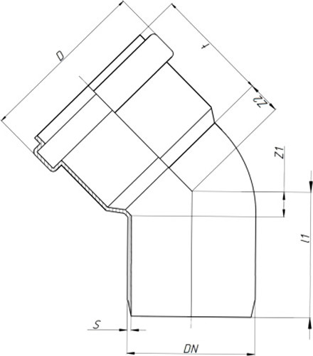 Отвод ливневой канализации Ostendorf KG2000 160x45 / 771520
