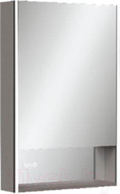 Шкаф с зеркалом для ванной Volna Ferro Led 60 (с часами, правый) - фото