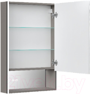 Шкаф с зеркалом для ванной Volna Ferro Led 60 (с часами, правый)