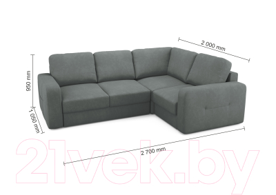 Диван угловой Mio Tesoro Aurora компл.2 правый