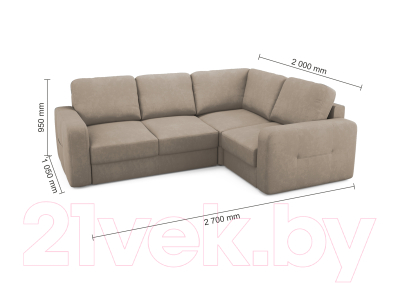 Диван угловой Mio Tesoro Aurora компл.2 правый