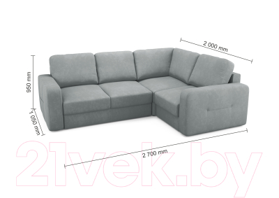 Диван угловой Mio Tesoro Aurora компл.2 правый