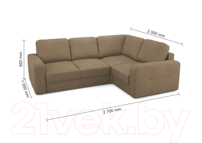 Диван угловой Mio Tesoro Aurora компл.2 правый