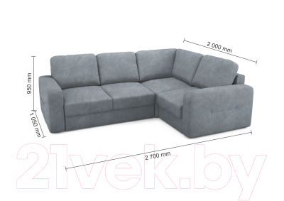 Диван угловой Mio Tesoro Aurora компл.2 правый