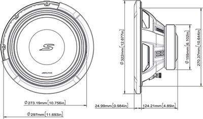 Головка сабвуфера Alpine S2-W12D4