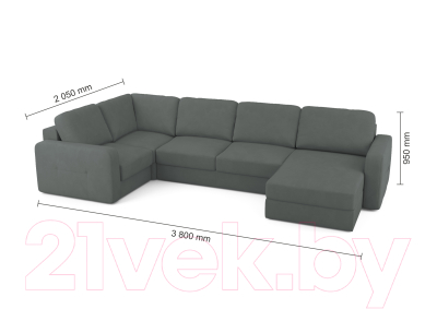 Диван П-образный Mio Tesoro Aurora компл.3 правый