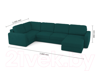 Диван П-образный Mio Tesoro Aurora компл.3 правый