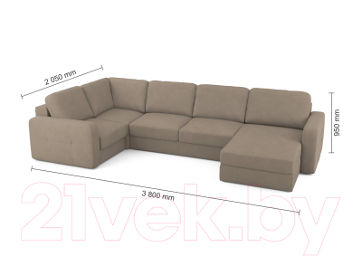 Диван П-образный Mio Tesoro Aurora компл.3 правый