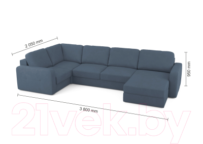 Диван П-образный Mio Tesoro Aurora компл.3 правый