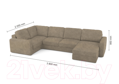 Диван П-образный Mio Tesoro Aurora компл.3 правый