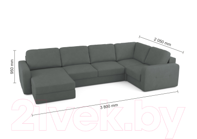 Диван П-образный Mio Tesoro Aurora компл.3 левый