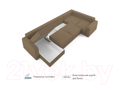 Диван П-образный Mio Tesoro Aurora компл.3 левый