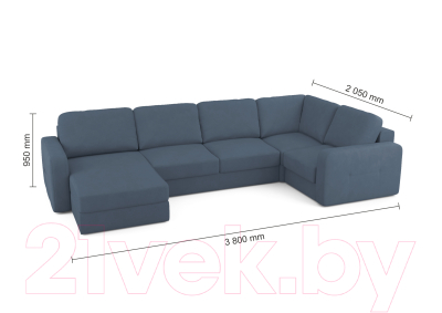 Диван П-образный Mio Tesoro Aurora компл.3 левый