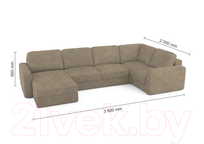 Диван П-образный Mio Tesoro Aurora компл.3 левый